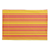 Orangefarbene, gelbe Streifen Kissenbezug (Rückseite-Links)