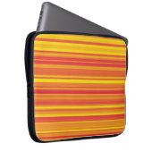 Orangefarbene, gelbe Streifen Laptopschutzhülle (Vorne Rechts)