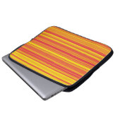 Orangefarbene, gelbe Streifen Laptopschutzhülle (Vorne Knopf)