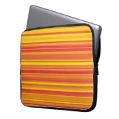 Orangefarbene, gelbe Streifen Laptopschutzhülle (Vorderseite Links)