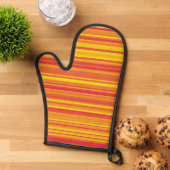 Orangefarbene, gelbe Streifen Ofenhandschuh (Oben unten)