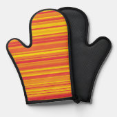 Orangefarbene, gelbe Streifen Ofenhandschuh (Vorderseite/Rückseite)