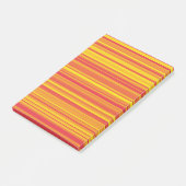 Orangefarbene, gelbe Streifen Post-it Klebezettel (angewinkelt)