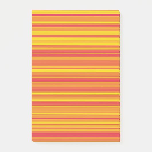 Orangefarbene, gelbe Streifen Post-it Klebezettel (Vorderseite)