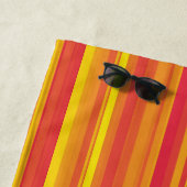 Orangefarbene, gelbe Streifen Strandtuch (Beispiel)