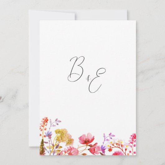 Orangefarbene, gelbe Wildblume Save the Date Einladung (Rückseite)