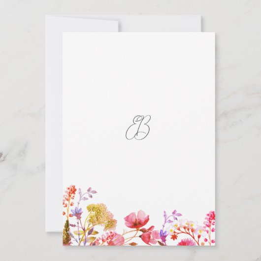 Orangefarbene, gelbe Wildblume Tischnummern (Rückseite)