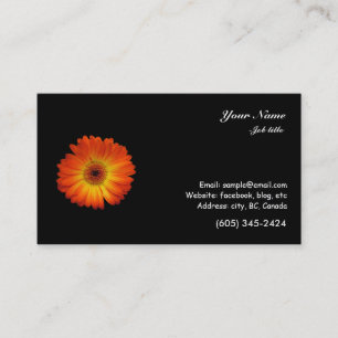 Orangefarbene Gerbera-Daisy-Blume Visitenkarte