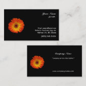 Orangefarbene Ggerbera daisy Blume Visitenkarte (Vorne/Hinten)
