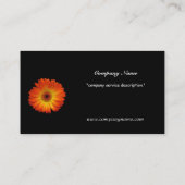 Orangefarbene Ggerbera daisy Blume Visitenkarte (Rückseite)