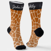 Orangefarbene Giraffe Spots Fausttierdrucke Person Socken (Gewinkelt)