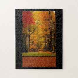 Orangefarbene goldgelbe Blätter Puzzle