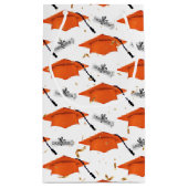 Orangefarbene Graduierungsklammern mit Diplomen Kleine Geschenktüte (Rückseite)