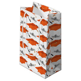 Orangefarbene Graduierungsklammern mit Diplomen Kleine Geschenktüte