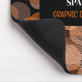 Orangefarbene grafische Kreise, Grafikdesigner Mousepad (Ecke)