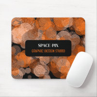 Orangefarbene grafische Kreise, Grafikdesigner