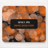Orangefarbene grafische Kreise, Grafikdesigner Mousepad (Vorne)