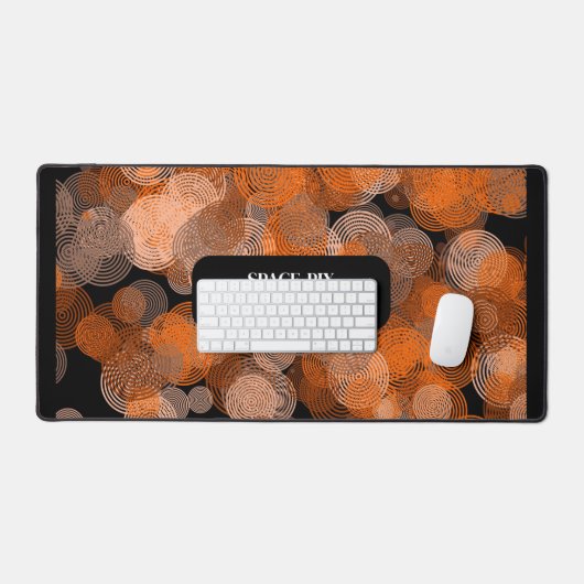 Orangefarbene grafische Kreise, Grafikdesigner Schreibtischunterlage (Tastatur & Maus)
