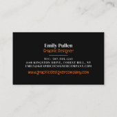 Orangefarbene grafische Kreise, Grafikdesigner Visitenkarte (Rückseite)