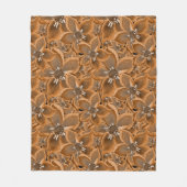 Orangefarbene, graue Aquarellfarben-Blume. Fleecedecke (Vorderseite)