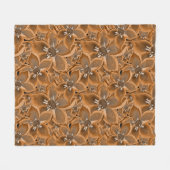 Orangefarbene, graue Aquarellfarben-Blume. Fleecedecke (Vorderseite (Horizontal))