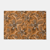 Orangefarbene, graue Aquarellfarben-Blume. Fußmatte (Vorderseite)