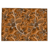 Orangefarbene, graue Aquarellfarben-Blume. Große Geschenktüte (Rückseite)