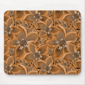 Orangefarbene, graue Aquarellfarben-Blume. Mousepad (Vorne)