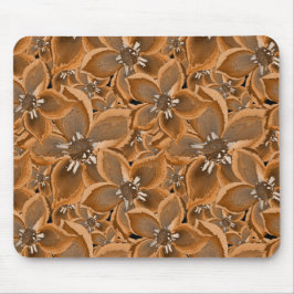 Orangefarbene, graue Aquarellfarben-Blume. Mousepad