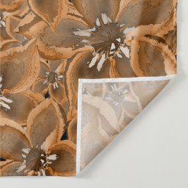 Orangefarbene, graue Aquarellfarben-Blume. Wandteppich