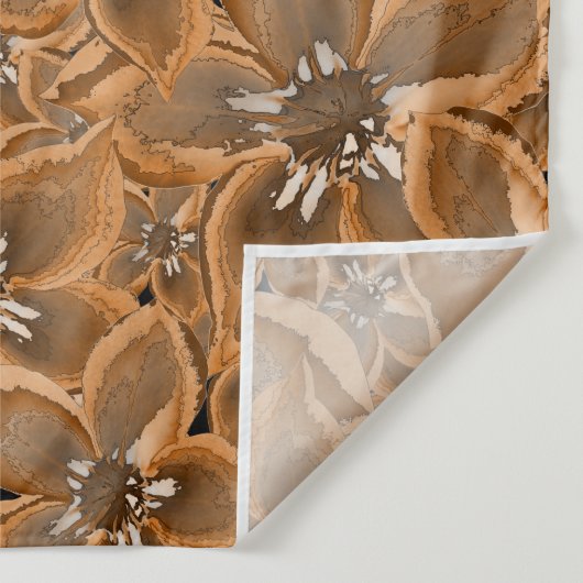 Orangefarbene, graue Aquarellfarben-Blume. Wandteppich (Detail)