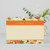 Orangefarbene Groove Horizontal Foil Stationery Folieneinladung (Stehend vorne)