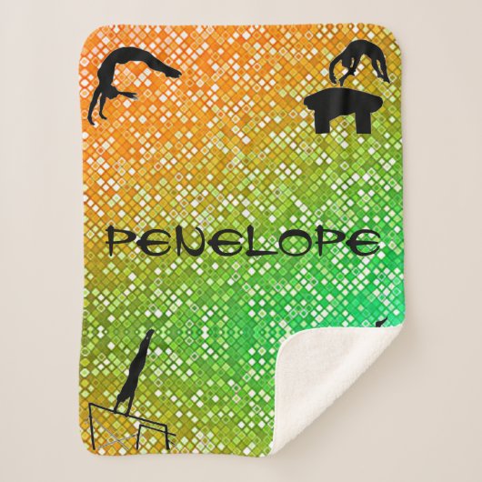 Orangefarbene, grüne Gymnastikveranstaltungen Sher Sherpadecke (Vorderseite)