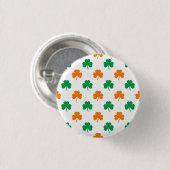 Orangefarbene, grüne Kleeblatt in weißer Form Button (Vorne & Hinten)