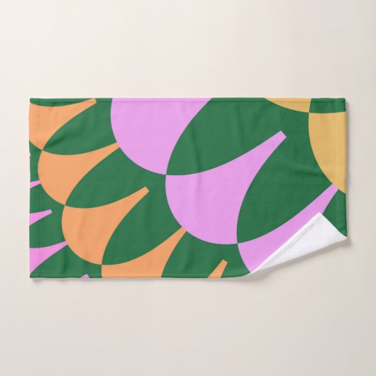 Orangefarbene grüne Skalen Badezimmer Handtuchhand Badhandtuch Set (Handtuch)