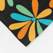 Orangefarbene, grüne und blaue Blumen Fleecedecke (Ecke)