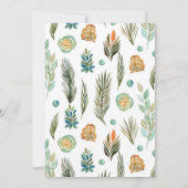 Orangefarbene, grüne und braune Blütendusche Einladung (Rückseite)