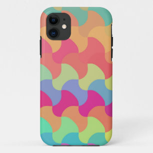 Orangefarbene, grüne und rosa Kubismus-Welle nahtl Case-Mate iPhone Hülle