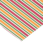 Orangefarbene, grüne und rote Streifen Tischdecke (Schrägansicht)