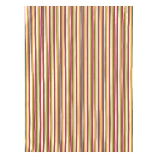 Orangefarbene, grüne und rote Streifen Tischdecke (Vorderseite)