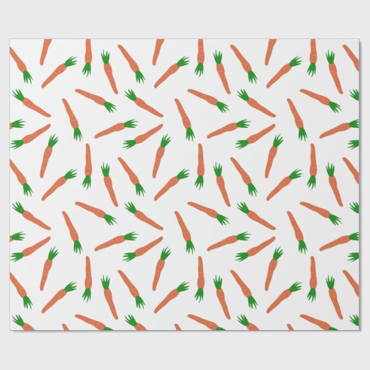 Orangefarbene, grüne und weiße Karotten Gemustert Geschenkpapier (Flach)