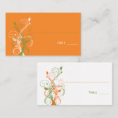 Orangefarbene, grüne und weiße Platzkarten (Vorne/Hinten)