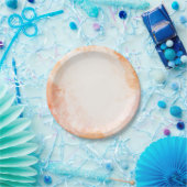 Orangefarbene Grunge Hochzeit / Party Pappteller (Party)