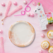 Orangefarbene Grunge Hochzeit / Party Pappteller (Party)