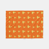 Orangefarbene Gummiente Fleecedecke (Vorderseite (Horizontal))