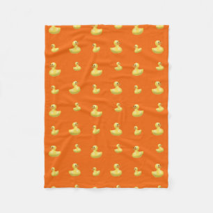 Orangefarbene Gummiente Fleecedecke