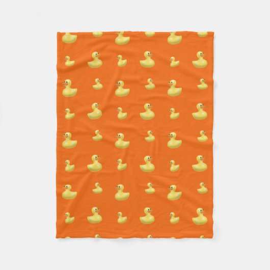 Orangefarbene Gummiente Fleecedecke (Vorderseite)