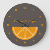 Orangefarbene halbe Uhr mit Zahlen (Vorderseite)