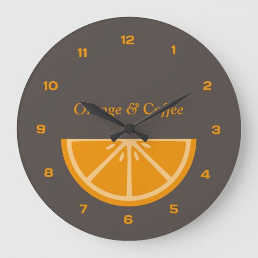 Orangefarbene halbe Uhr mit Zahlen (Vorderseite)