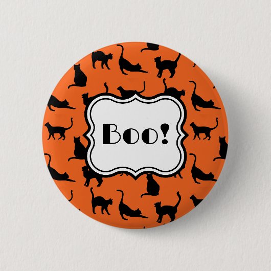 Orangefarbene Halloween-Partys Button (Vorderseite)